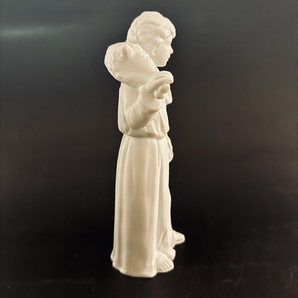 Vintage Homco 5620 Shepherd Boy with Lamb Nativity Figurine Bisque White - Picture 4 of 12